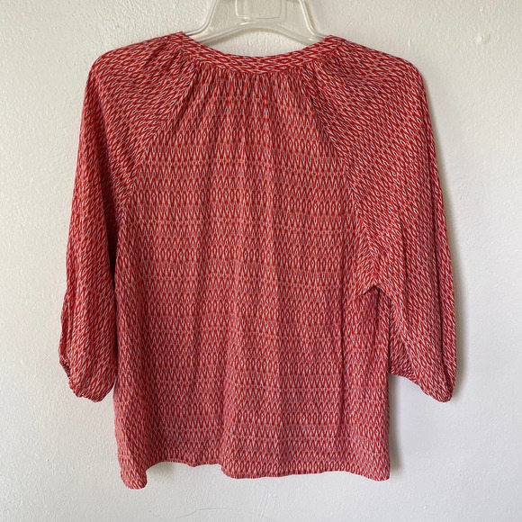 Joie SILK M Red Orange babydoll blouse tunic - Picture 6 of 10